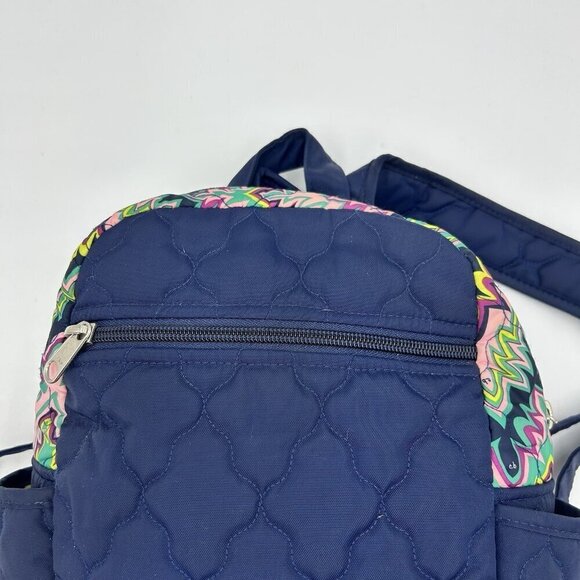 Cinda B Backpack Quilted Blue Geometric Medium Multi Pocket Nylon main image 8